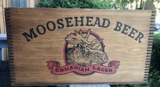 Vintage Moosehead Canadian Lager Beer Dovetail Wood Crate