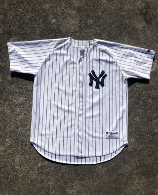 1990s York Yankees Vintage Baseball Jersey Russell Athletic Pinstripe Usa