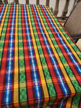 Guatemalan Handmade Multi - color Tablecloth for 6 - 8 iron Table cover Fabric 2