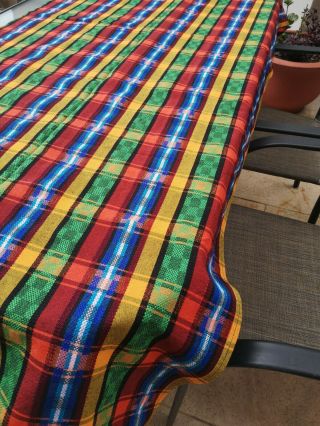 Guatemalan Handmade Multi - color Tablecloth for 6 - 8 iron Table cover Fabric 3