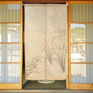 Noren Hanging Door Curtain Home Decor Narcissus Flower Linen Blend From Japan