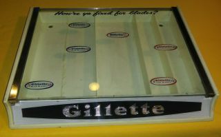 Vintage 1950s Gillette Razor Glass Store Display Case