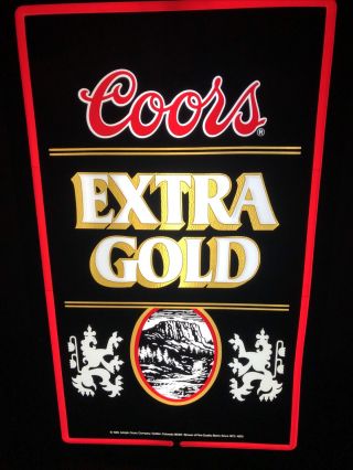 Vintage Coors Extra Gold Light Up Box 1985 Beer Sign 26x16” - 2