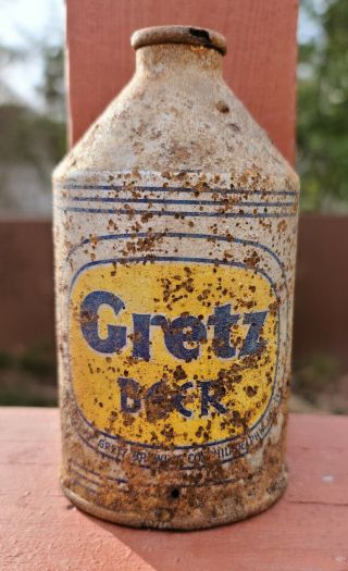 Gretz Beer Crowntainer.  Empty