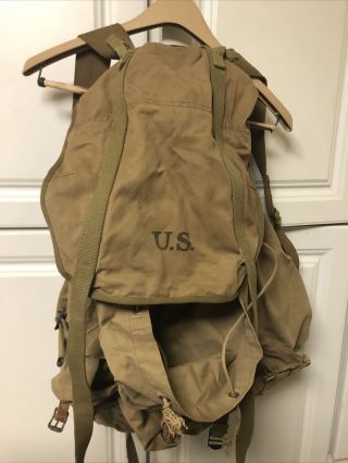 Vintage World War Ii Baker - Lockwood 1942 Us Army Military Backpack,  Steel Frame