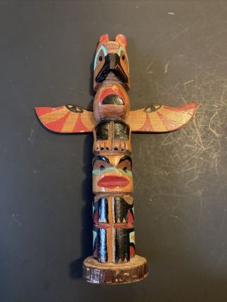 Totem Pole Wood Carving First Nations Art Canada Hand Carved Cedar Painted