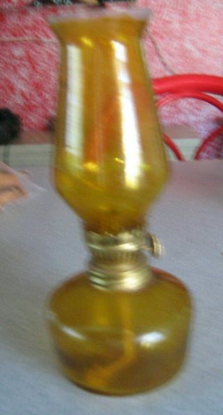 Eagle Oil Lantern Lamp Made In Japan Vintage Yellow Glass With Globe