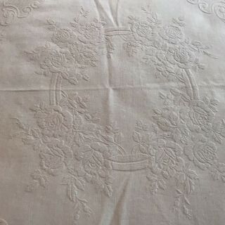Vintage Bright White Cotton Matelasse Bedspread 79” X 84”