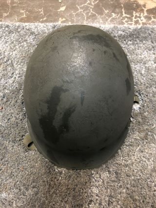 Vintage Ww 2 Army Steel Pot Metal Helmet Strap Intact With Helmet Liner