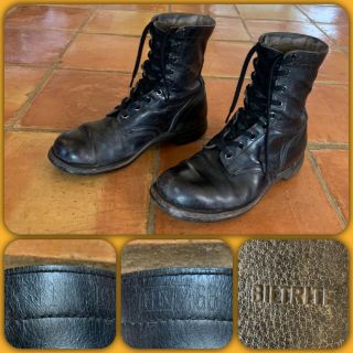 Vtg 1966 Us Army Advisor Combat Boots 11 W Military Black Leather 60s Punk