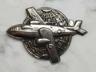 Vintage 1950s Us Air Force Bomber Metal Badge Tin Toy Pin Made Japan