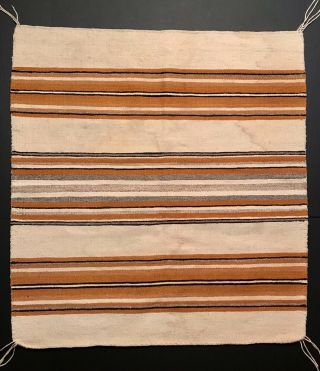 Navajo Banded Saddle Blanket / Rug,  Handspun Wool,  C1960,  Nr