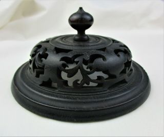 Vintage,  Hand Carved Wooden Fretwork,  Chinese Vase Or Ginger Jar Lid With Finial