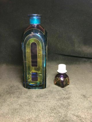Vintage Bicchielli Art Glass Decanter in Stained Glass Design 11 1/2 Tall 2