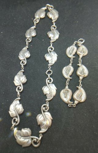 Vintage Danecraft Sterling Silver Necklace And Bracelet Signed 44 Grams