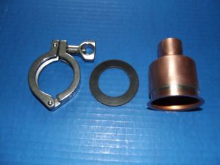 Moonshine Still Beer Keg 2 " - 1 " Copper Pipe Column Adapter Tri Clamp Alcohol