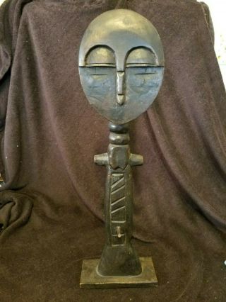 Vintage Hand Carved Wooden African Tribal Fertility Male Statue
