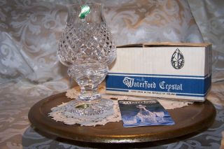 Vintage Waterford Crystal Candle Holder & Shade With Box - Care Pamphlet