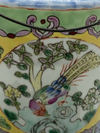 Vintage Peranakan Straits Chinese porcelain cylindrical teapot. 2
