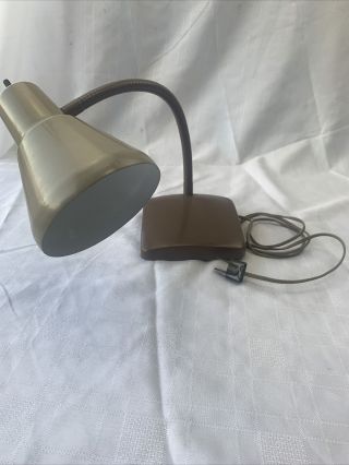 Vintage Mid Century Modern Gooseneck Desk Lamp 17” Retro Art Deco Lighting Usa