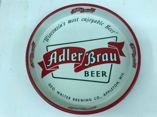 Vintage Adler Brau Beer Tray Geo.  Walter Brewing Company Appleton Wisconsin