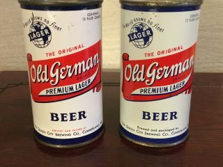 2 Different Old German Beer - 106 - 30 & 32 - Empty Flat Top Beer Cans: Queen City Md