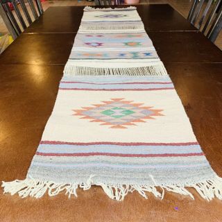 Vintage Hand Made Native American Wool Rug/Table Runner Southwestern 2