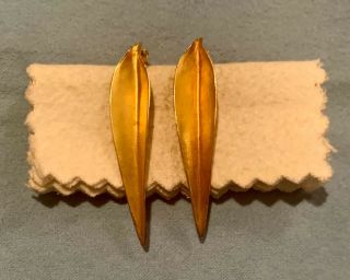 Robert Lee Morris Gold Leaf Post Earrings Signed,  Vintage,