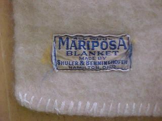 Vintage Mariposa 4 Band Point 100 Wool Blanket Camp Cottage Cabin Lodge 78x70 2