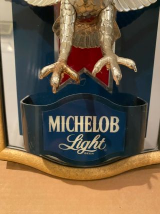 Vintage Michelob Light Beer Flying Eagle Lighted Sign Wall Man Cave Budweiser 87 3