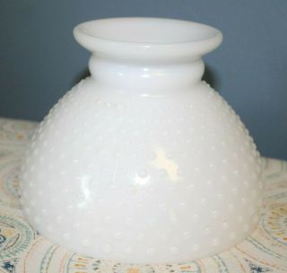 Vintage White Milk Glass Hobnail Oil Kerosene Lamp Light Shade 8 "
