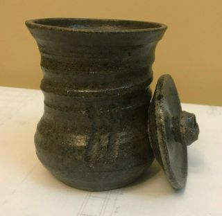 Japanese Pottery Water Pot Jar With Lid Signed Vintage Studio Pottery Japan