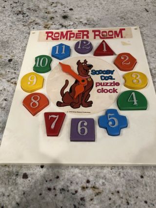 Vintage 1976 Scooby Doo Romper Room Puzzle Clock Hanna Barberra Euc