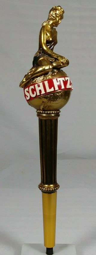 Old Schlitz Beer Tap Handle Knob Lady On Globe Schlitz Brewing Co.  Milwaukee Wi