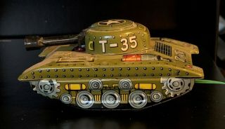 Vintage T - 35 Tank With Remote Control And Box