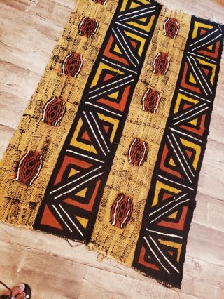AFRICAN MUD CLOTH Mustard/Brn/Ivory/Blk SQR Design 40 