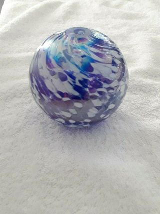 Lamplight Farms Pearl Essence Blue Hand Blown Glass Oil Candle Ball Orb No Wick