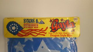 1987 Stars & Stripes Gayla Dragon Style Kite 721 four 7.  5 foot tails NIP 2