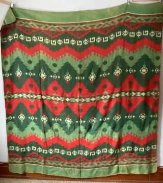 Vintage Double Sided Camp Blanket Red & Green