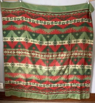Vintage Double Sided Camp Blanket Red & Green 2