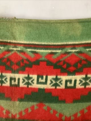 Vintage Double Sided Camp Blanket Red & Green 3