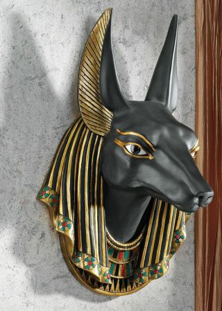 15.  5 " Tall Ancient Egyptian Anubis God Of Afterlife Bust Wall Plaque Figurine