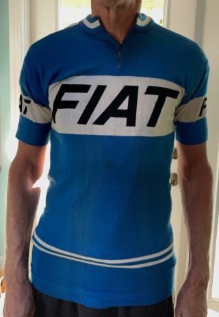 Fiat Eddy Merckx Vintage Cycling Jersey Made In Florence Italy Size 4