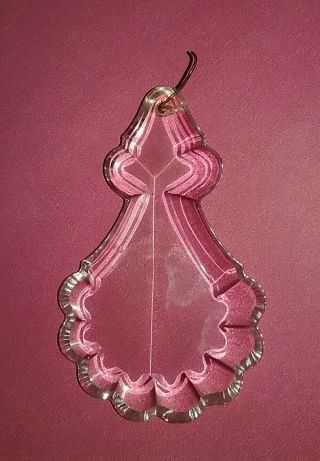 Vintage French Lead Crystal Large Chandelier Prism Unique Scalloped Shape