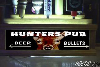 Deer Hunters Pub 7 Beer Tap Handle Holder /lights Up Led Lighting