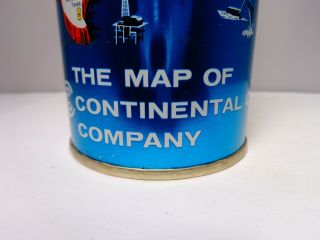 16oz The Map Of Continental Can Company Bank Top Flat Top Soda Pop Beer Can