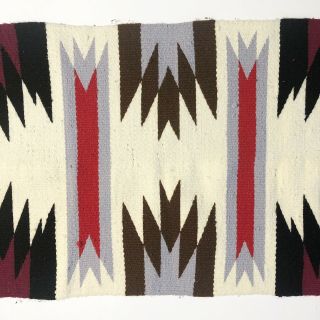 Vintage Navajo Rug Tapestry Hanging Wool? Handmade Red Grey 3