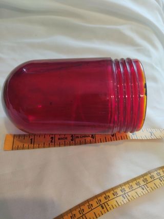 Vintage Explosion Proof Industrial Light Ruby Red Globe.