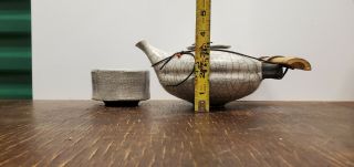 Raku Pottery Teapot With Cup Japanese Style Bamboo Handle 2