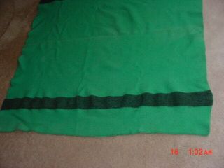 OLD GREEN HUDSON BAY STYLE INDIAN TRADE WOOL BLANKET 57 BY 54 2